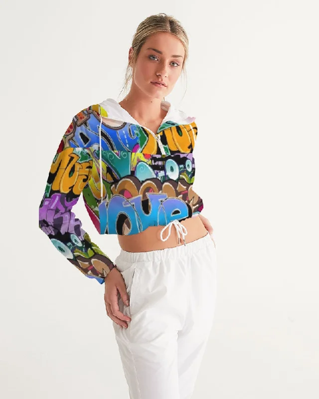 AKH Graffiti Art Women's Cropped Windbreaker