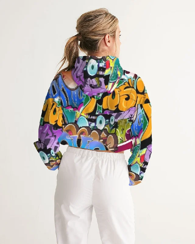 AKH Graffiti Art Women's Cropped Windbreaker