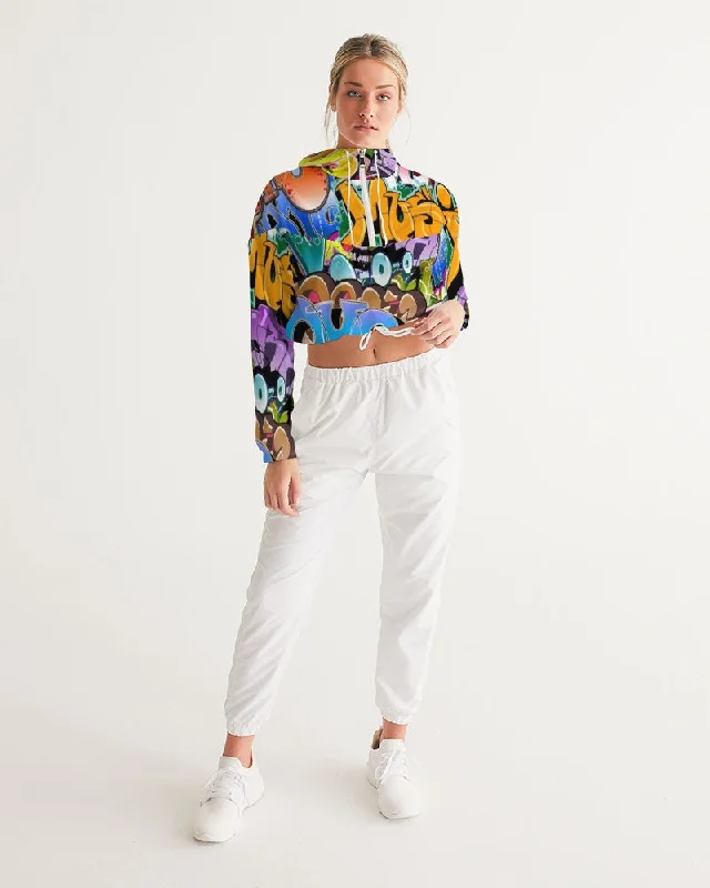 AKH Graffiti Art Women's Cropped Windbreaker