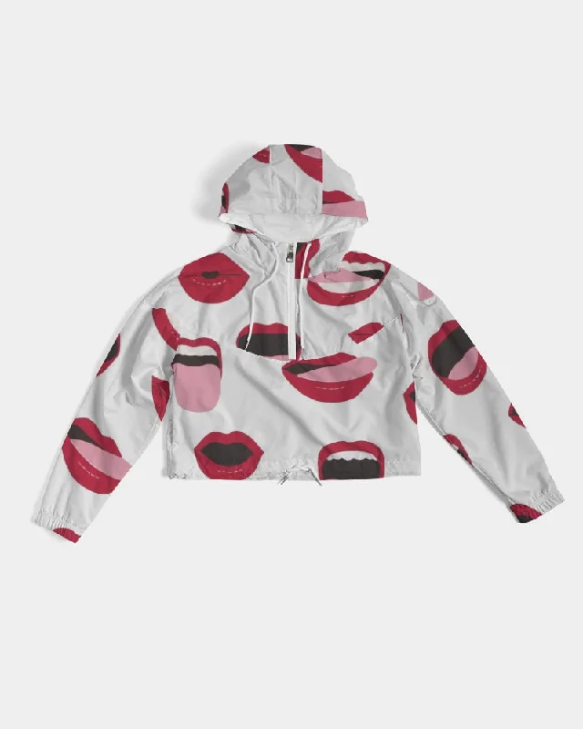 AKH Lips Women's Cropped Windbreaker