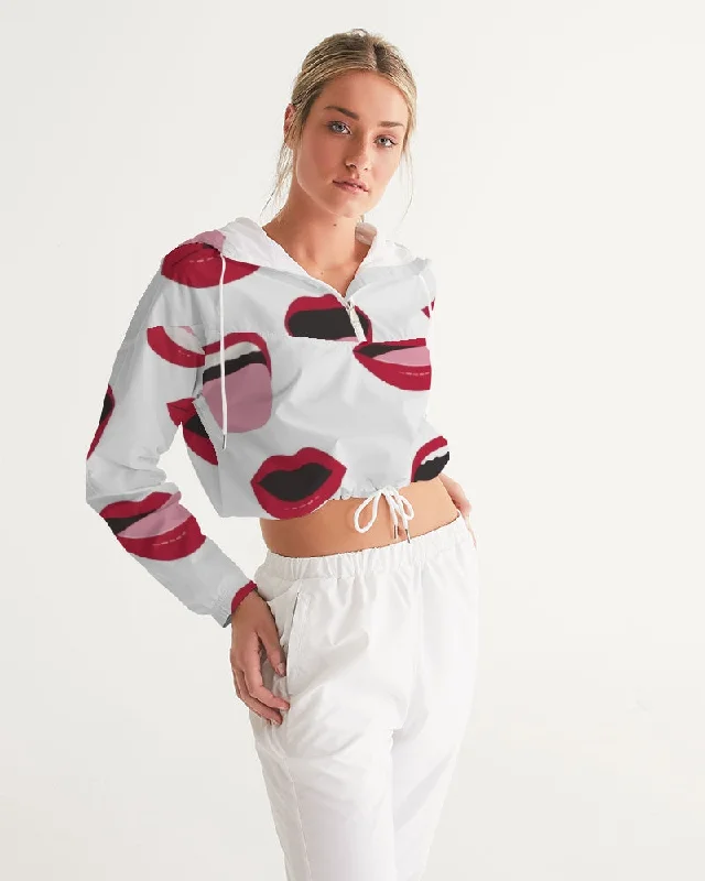 AKH Lips Women's Cropped Windbreaker