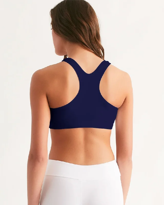 AKH Navy Blue Women's Seamless Sports Bra