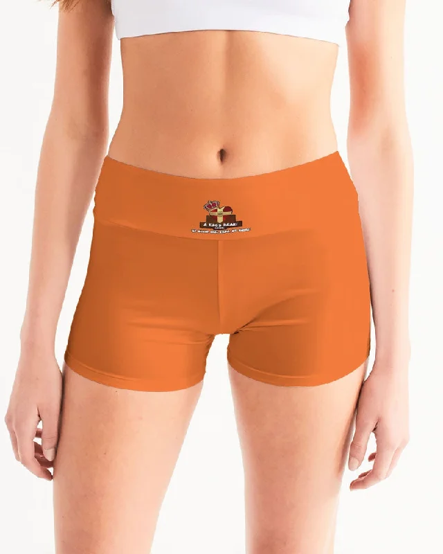 AKH Orange Women's Mid-Rise Yoga Shorts