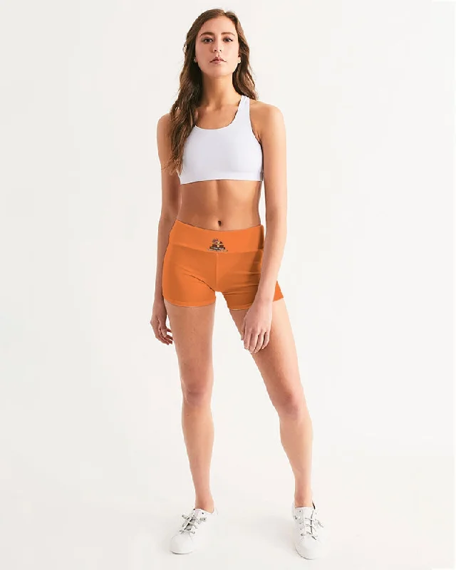 AKH Orange Women's Mid-Rise Yoga Shorts