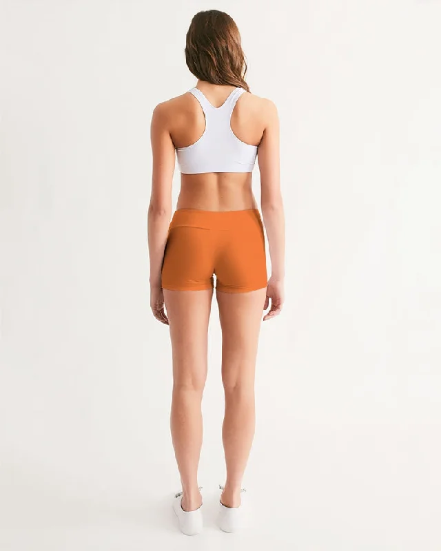 AKH Orange Women's Mid-Rise Yoga Shorts