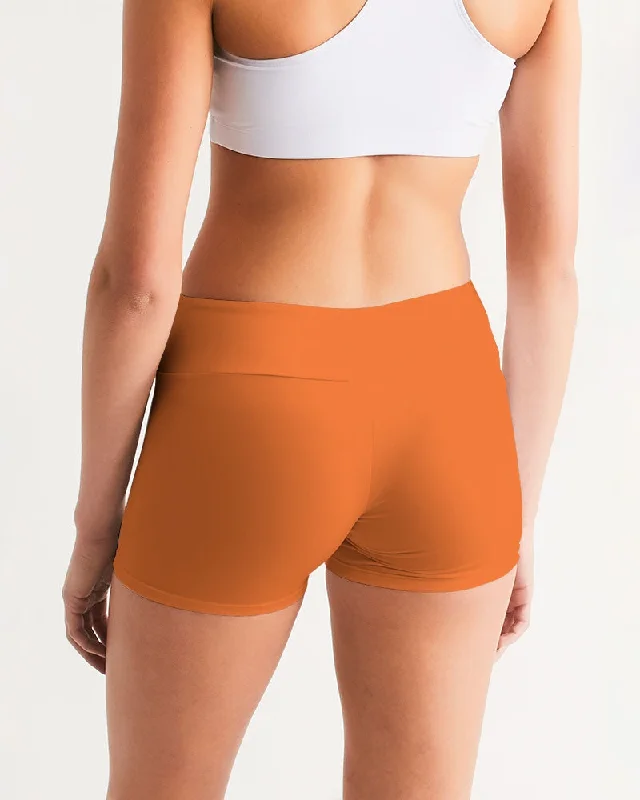 AKH Orange Women's Mid-Rise Yoga Shorts