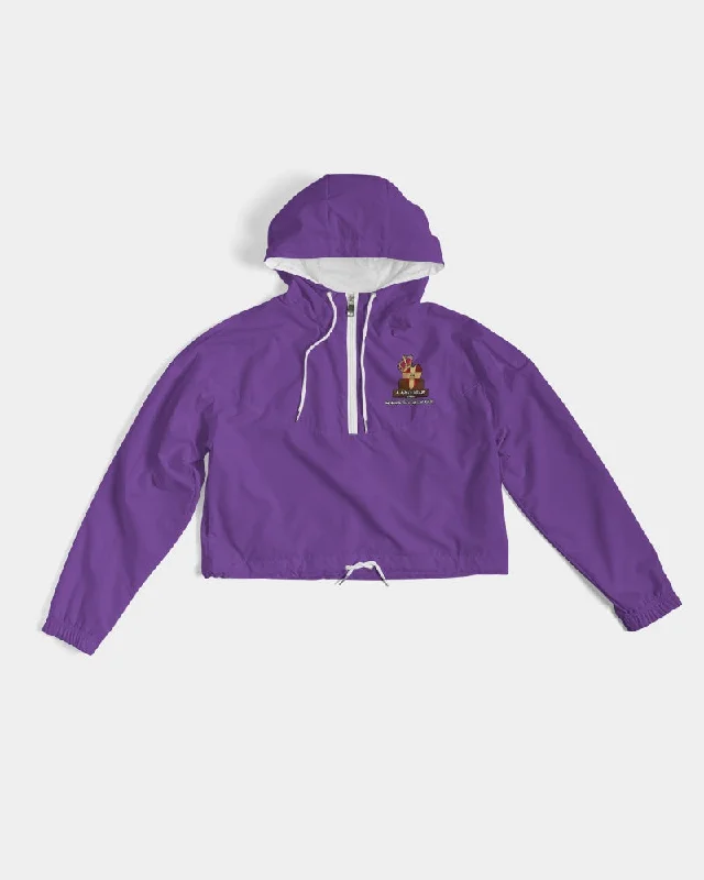 AKH Purple & Black Women's Cropped Windbreaker