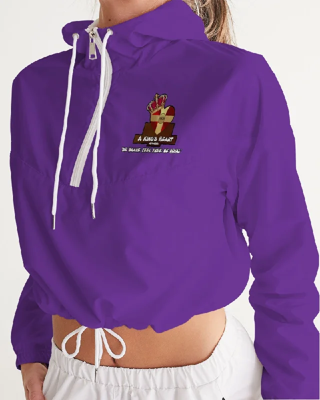 AKH Purple & Black Women's Cropped Windbreaker