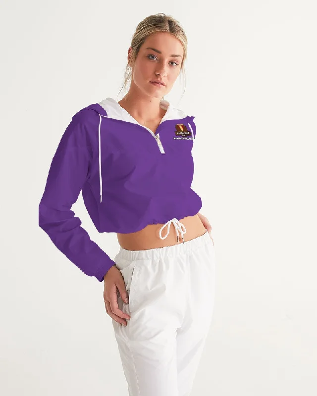 AKH Purple & Black Women's Cropped Windbreaker