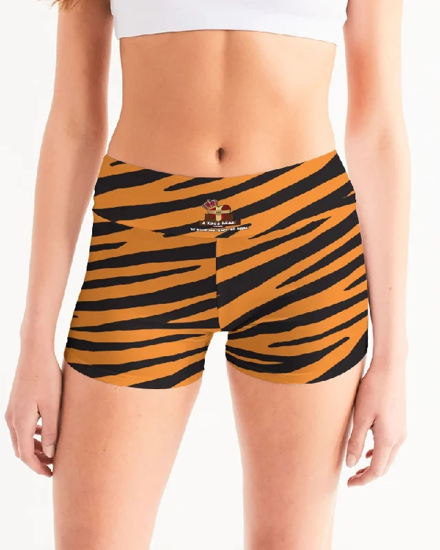 AKH Tiger Women's Mid-Rise Yoga Shorts