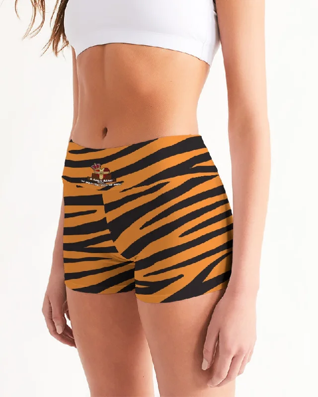 AKH Tiger Women's Mid-Rise Yoga Shorts