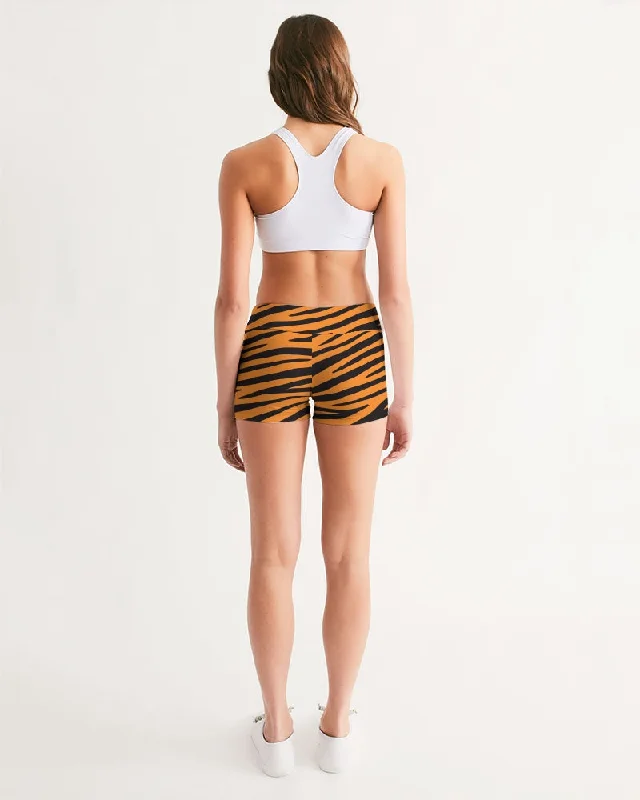 AKH Tiger Women's Mid-Rise Yoga Shorts