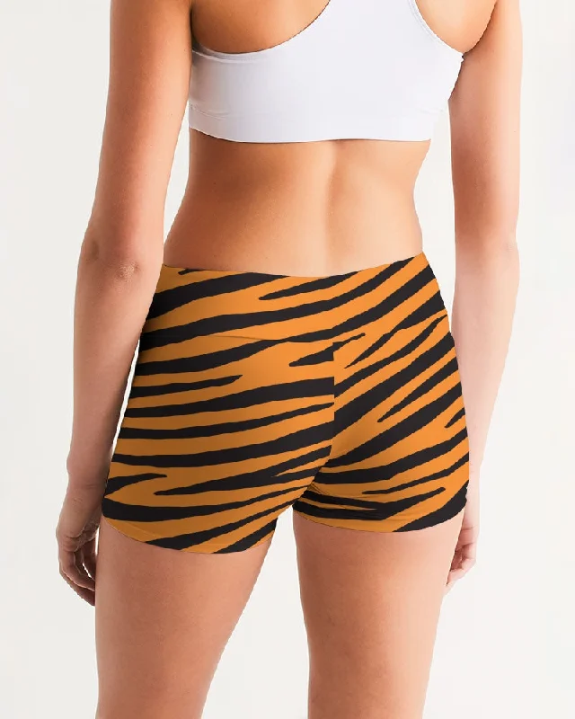 AKH Tiger Women's Mid-Rise Yoga Shorts