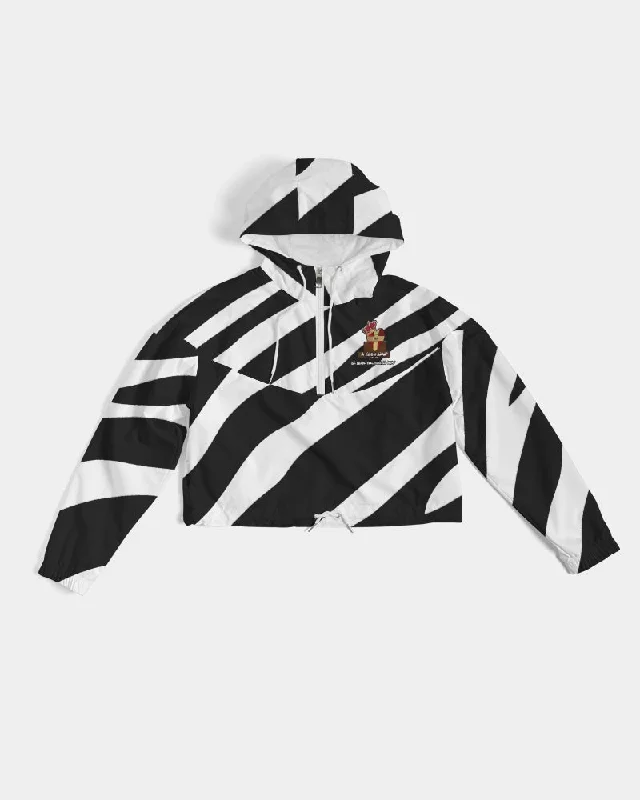 AKH Zebra Women's Cropped Windbreaker