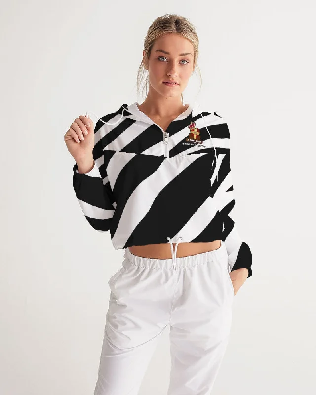 AKH Zebra Women's Cropped Windbreaker