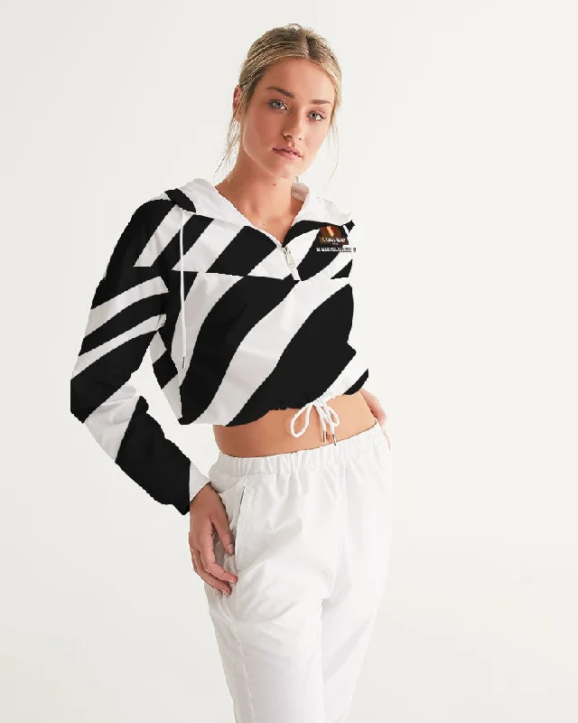 AKH Zebra Women's Cropped Windbreaker