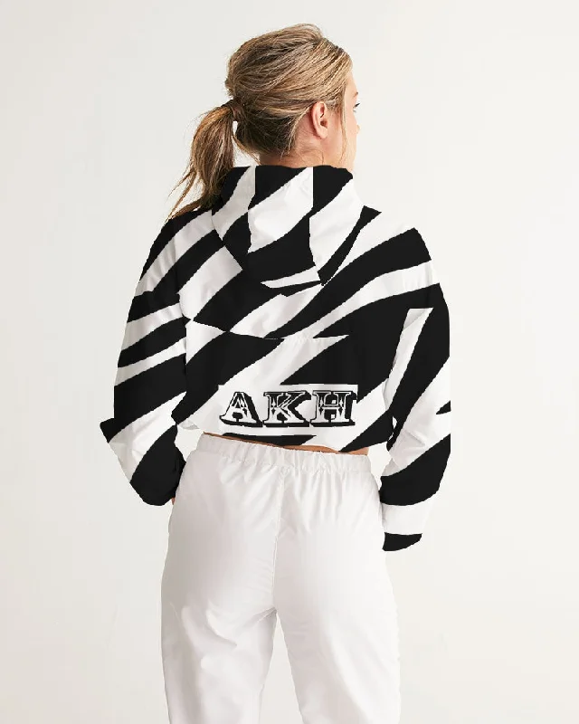 AKH Zebra Women's Cropped Windbreaker