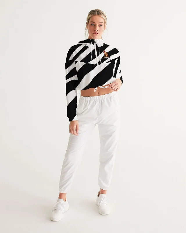 AKH Zebra Women's Cropped Windbreaker