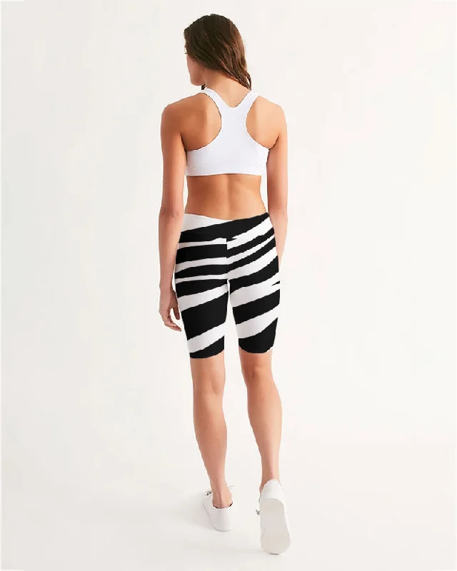 AKH Zebra Women's Mid-Rise Bike Shorts