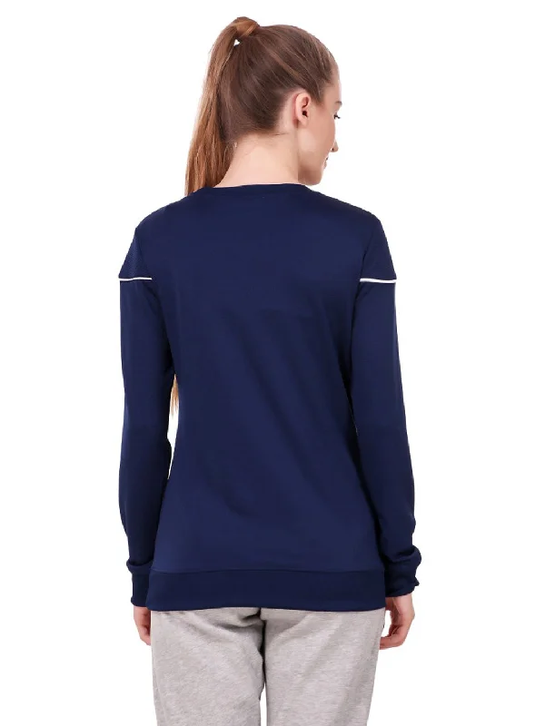 Alcis Women Navy Blue Solid Sweatshirt