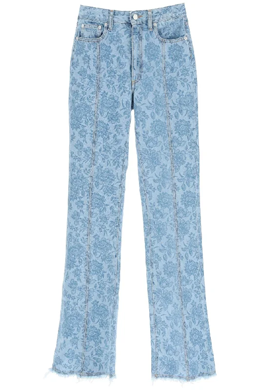 Alessandra rich flower print flared jeans FAB3193 F3823 LIGHT BLUE