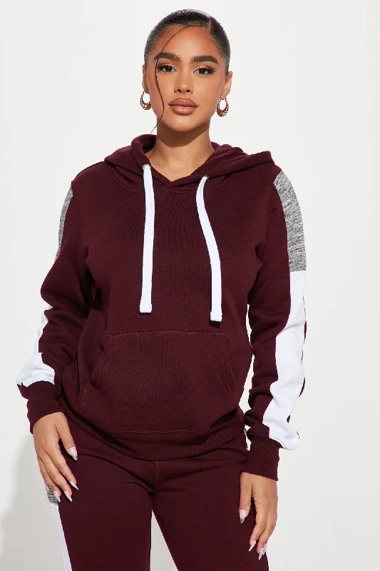 Analissa Pullover Hoodie - Maroon