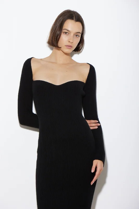 ARLO DRESS BLACK CASHMERE