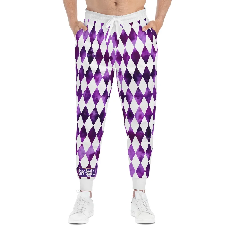 Athletic Joggers - Purple Tie-Dye/Diamonds