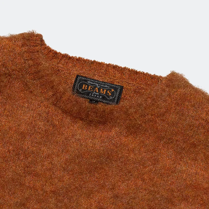 Crew Neck Stretch Mohair - Orange