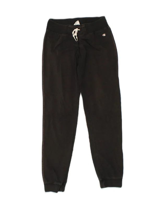 CHAMPION Womens Tracksuit Trousers Joggers Small Black Cotton