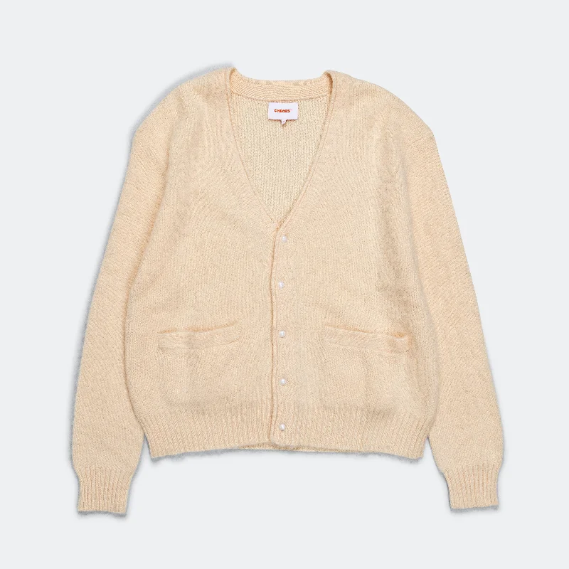 Solid Mohair Cardigan - Cream