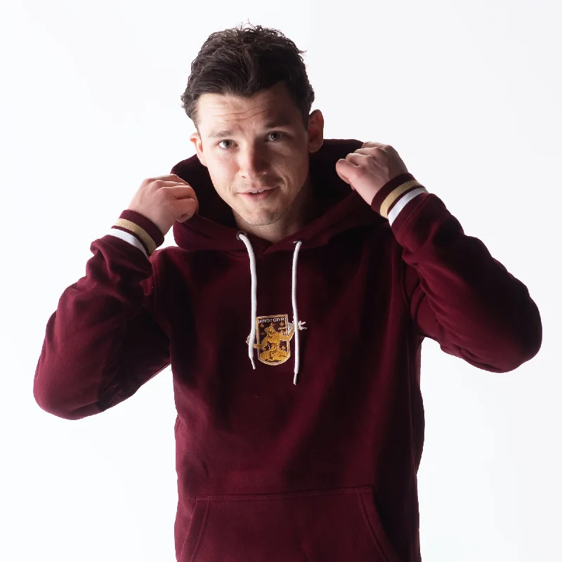 DCFC Striped Cuff Crest Men's Hoodie- Maroon