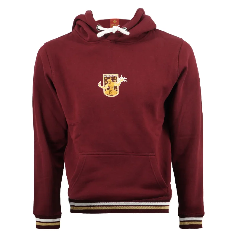 DCFC Striped Cuff Crest Men's Hoodie- Maroon