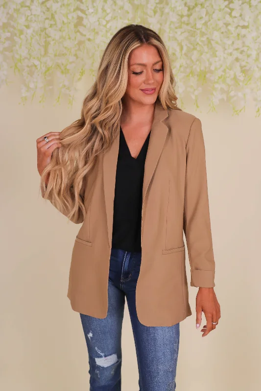 Downtown Business Blazer-Taupe