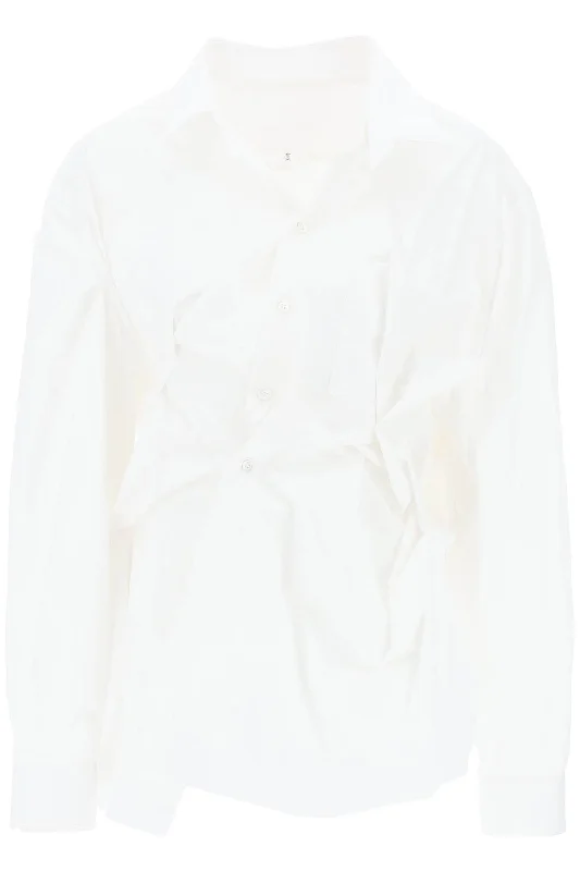 draped oversized shirt S29DL0213 M35014 WHITE