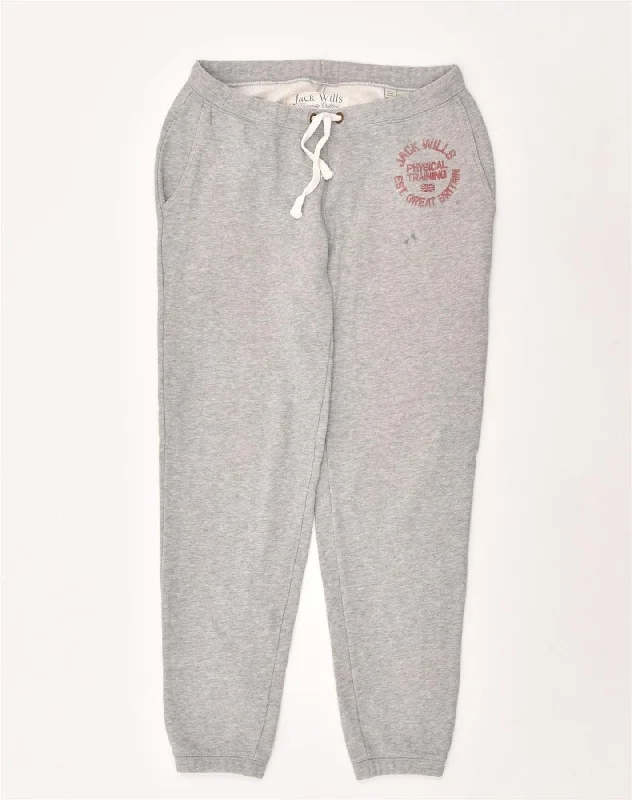 JACK WILLS Womens Tracksuit Trousers Joggers UK 10 Small Grey Cotton