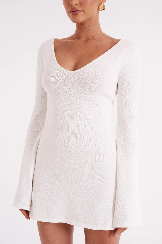 Jayda Knit Mini Dress - Ivory