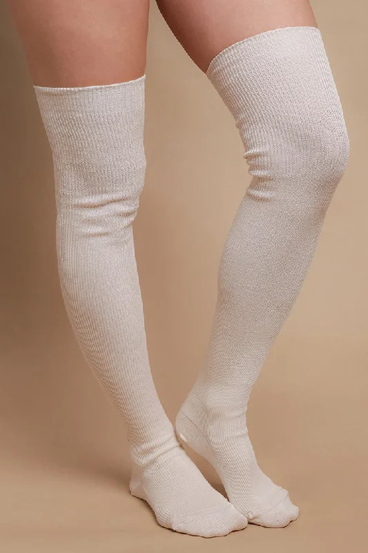 Latex-Free 100% Organic Cotton Thigh-High Socks