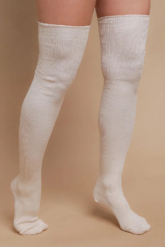 Latex-Free 100% Organic Cotton Thigh-High Socks