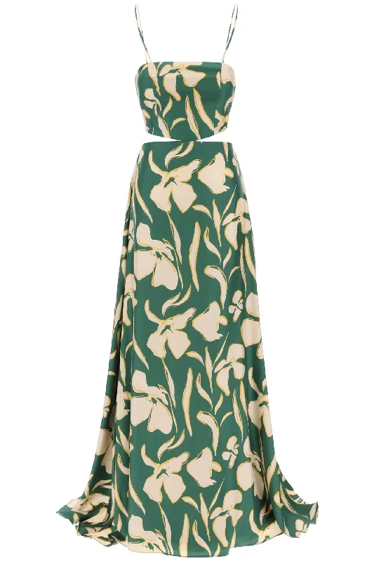 long silk bali dress in 8 5L00011 NS00017 GREEN FLORAL