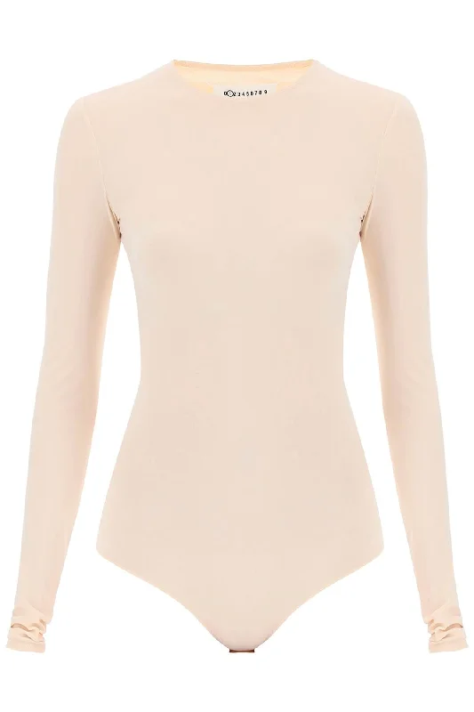 Maison margiela second skin long sleeve lycra bodysuit S51NA0056 S20518 ALMOND