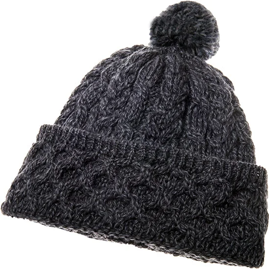 Men's Merino Wool Bobble Hat by Aran Mills - 4 Colours