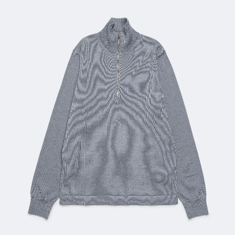 Tech Merino Half Zip - Glacier Grey