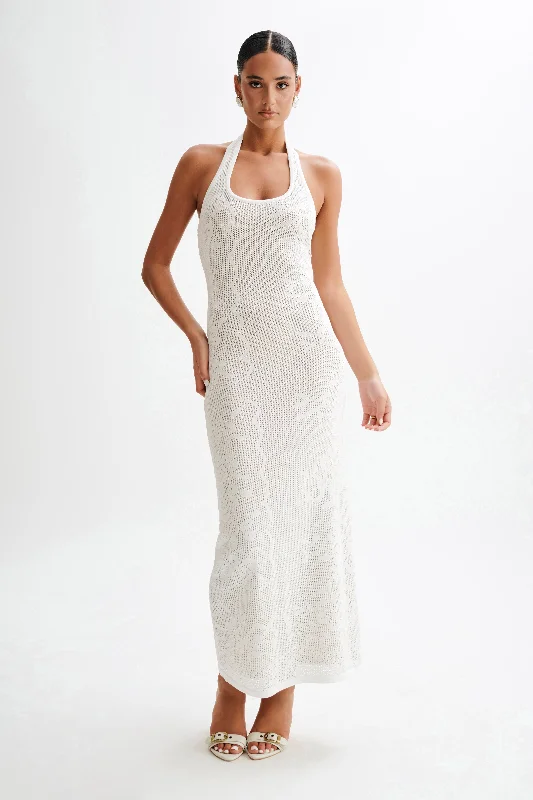 Patrizia Knit Halter Maxi Dress - Ivory