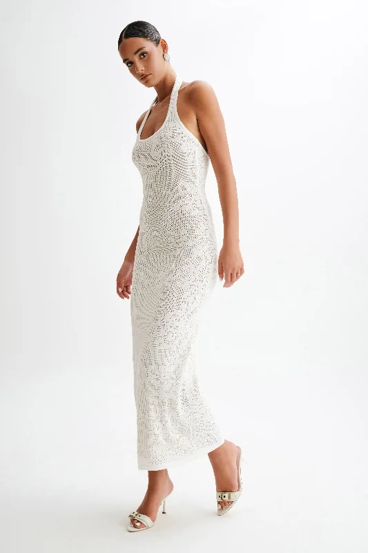 Patrizia Knit Halter Maxi Dress - Ivory