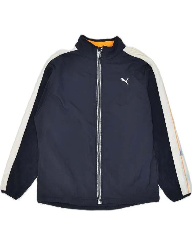 PUMA Womens Tracksuit Top Jacket UK 14 Large Navy Blue