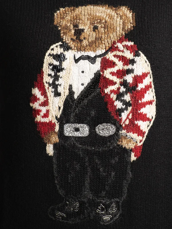 Maglia con Polo Bear con Perline Black Multicolor