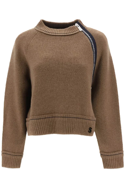 Sacai cashmere cotton sweater SCW 090 BEIGE