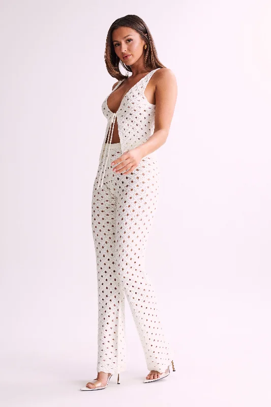 Santana Crochet Pants - Ivory