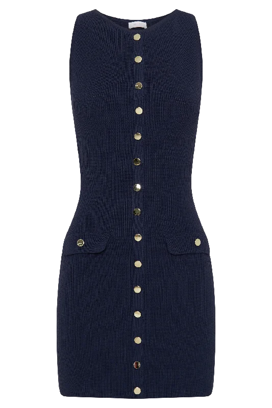 Sawyer Knit Mini Dress - Navy